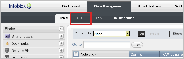 DHCP Screen